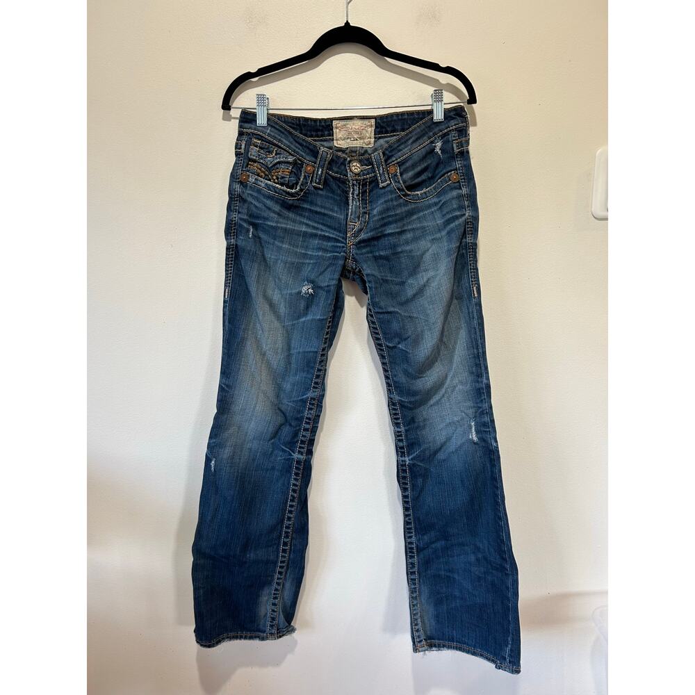 Big Star western bootcut jeans womens 29 inseam 31 dark wash embroidered